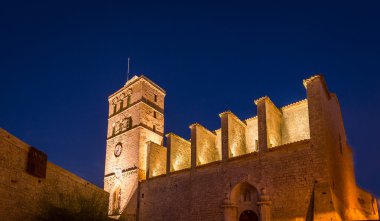 Ibiza Cathedral at night clipart