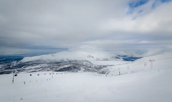 Paisaje Estación Esquí Alpino Desde Cima Montaña Hibiny Rusia —  Fotos de Stock