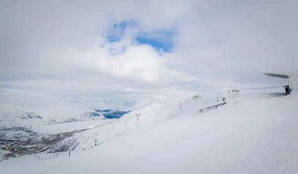 Alpine Esqui Resort Cabo Com Cadeiras Paisagem Hibiny Rússia — Fotografia de Stock