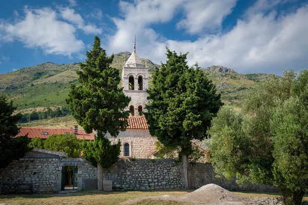 Widok z boku średniowiecznego klasztoru Rezevici — Zdjęcie stockowe