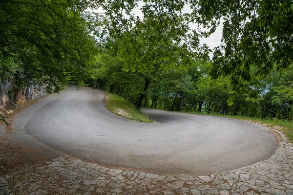 Strada serpentina per il monastero di Ostrog in montagna — Foto Stock