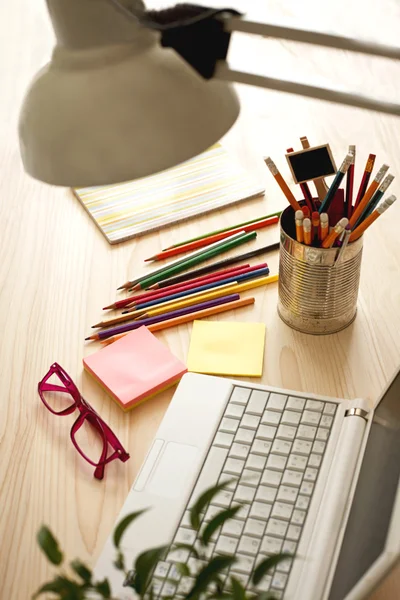 Office desk with accessories — Stock Photo, Image