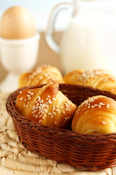 Fresh croissants for breakfast — Stock Photo, Image