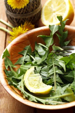 Vegetarian salad with lemon clipart