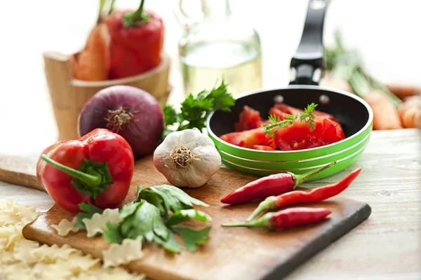 Vers bereide groenten voor het koken — Stockfoto