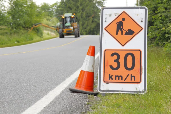 Road Crew arbetar tecken — Stockfoto