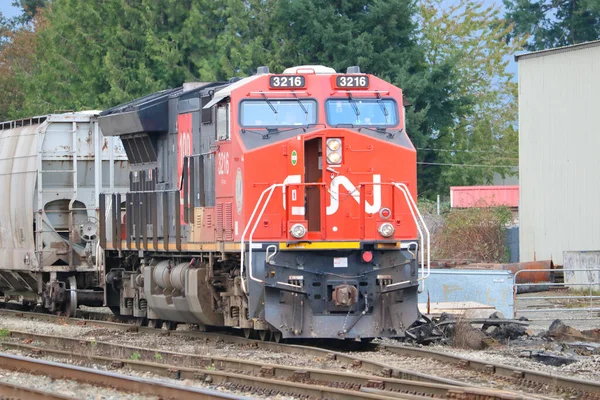 Motore Ferroviario Nazionale Canadese Parcheggiato Nei Cantieri Ferroviari Chilliwack Canada — Foto Stock