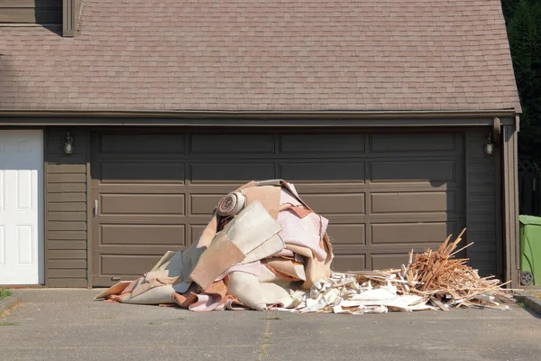 Full View Pile Debris House Home Renovations — Stock Photo, Image