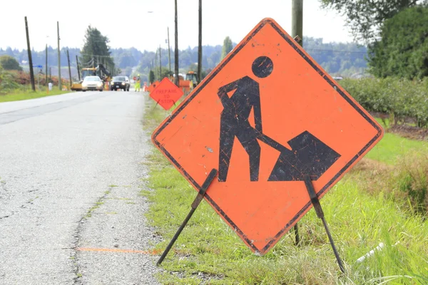 道路工事の標識 — ストック写真