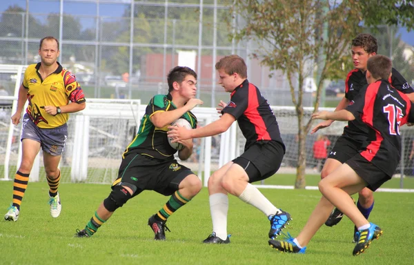 Canadese jongens rugby wedstrijd — Stockfoto