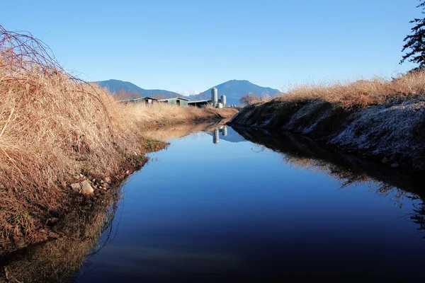 Canal Agrícola feito pelo homem — Fotografia de Stock