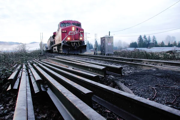 Voie ferrée et train — Photo