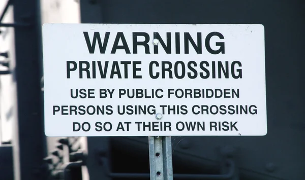 Private Crossing Signage — Stock Photo, Image