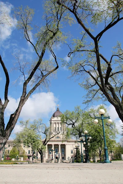 Vertical view of the south side of the Manitoba Legislative building — Stock Photo, Image