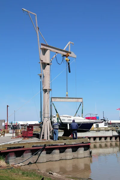 Industrial Sailboat Winch — Stock Photo, Image