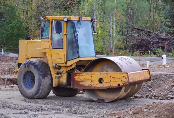 Steamroller on Construction Site — Stock Photo, Image