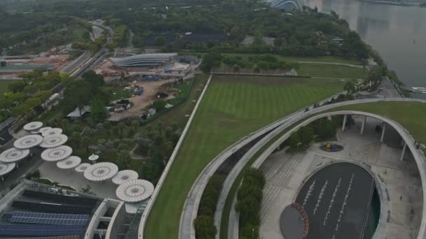 Drone Vista De Singapur Skyline De Marina Bay Sands — Vídeos de Stock