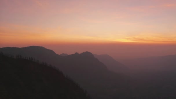 Drone Over Misty Mountains Of Tengger Caldera — Vídeos de Stock