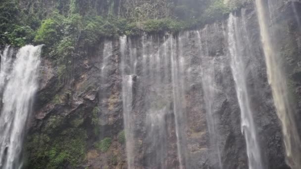 Tumpak Sewu瀑布悬崖墙 — 图库视频影像