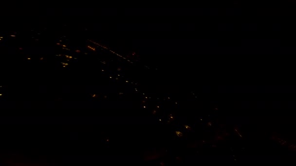 Дрон FPV барвистих вогнів дисплей під час новорічної — стокове відео