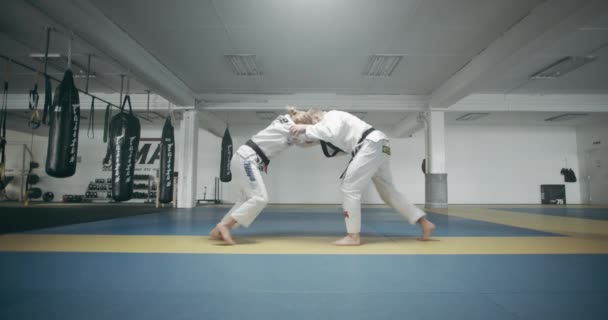 Karışık Dövüş Sanatları Eğitiminde Kadın Sporcu — Stok video