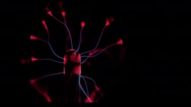 Plazma Küresi Mavi Filamentlerle Parlayan Kırmızı