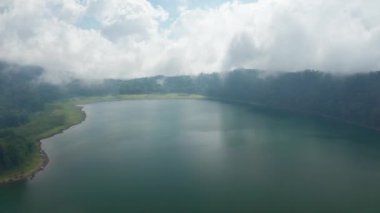 Sisli Göl ve Ormanın Üzerinde İnsansız Hava Aracı