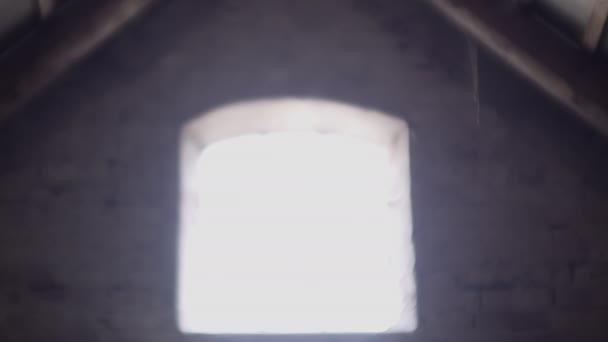 Tavan Arasında Keçi Boynuzu Başlıklı Azazel Yükseliyor — Stok video