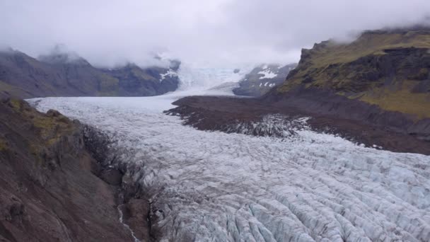 Drone Over Huge Glacier In Iceland — Wideo stockowe