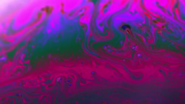 Neon-Colored Abstract Shot of Soap Suds with Line Streaks Moving Smoothly — Stock Video