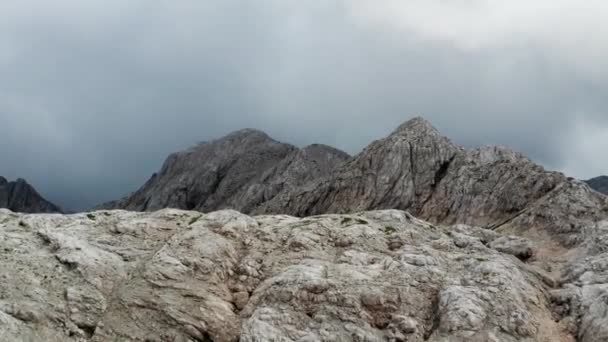 Політ дронів над вершинами Скелястих гір — стокове відео