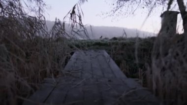 Kış yürüyüşünde köprüden tarlaya