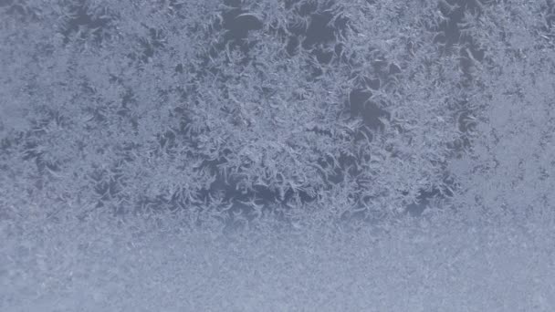 Frost And Ice Crystals On Window — Stockvideo