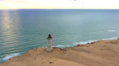 Rubjerg üzerinde İHA Knude Deniz feneri ve Horizon