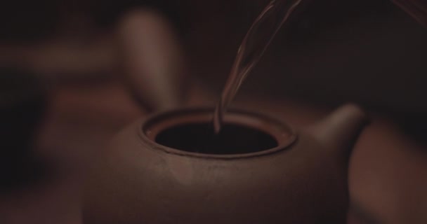 Agua caliente Ingrediente importante de la fabricación de té — Vídeos de Stock