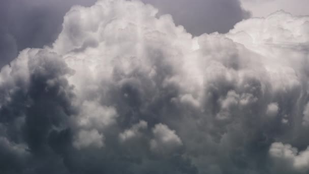 淡い青空の上の積雲の着実なショット — ストック動画