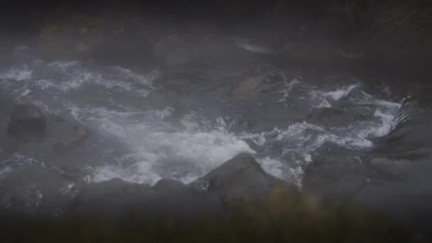 Steam Builds as Water Gushes on a Current — Stock video