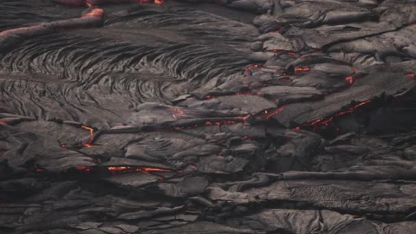 Pahoehoe fluxo de lava de erupção vulcão Fagradalsfjall — Vídeo de Stock