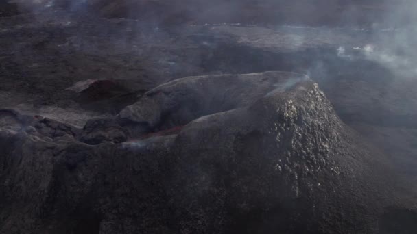Drone Over Smoking Fagradalsfjall Volcano — стокове відео