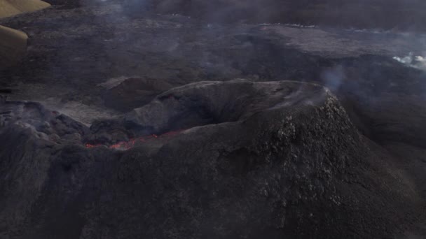 Drone Over Smoking Fagradalsfjall Volcano — стокове відео