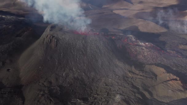 Drone Over Erupting Fagradalsfjall Volcano — Stock Video