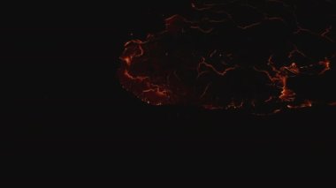 Fagradalsfall Volkanik Patlamadan Erimiş Lavın Üzerinde İHA