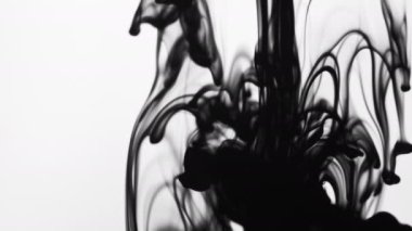 Soyut Kara Mürekkep Çekimi Soyut Bulutlar Suyun İçinde Dönüyor