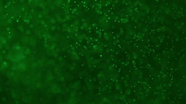 Luchtbellen Drijvend in het water op een Emerald Green achtergrond, Abstract Schot — Stockvideo