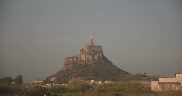 Szerokie ujęcie Chrystusa Monteagudo w Hiszpanii — Wideo stockowe