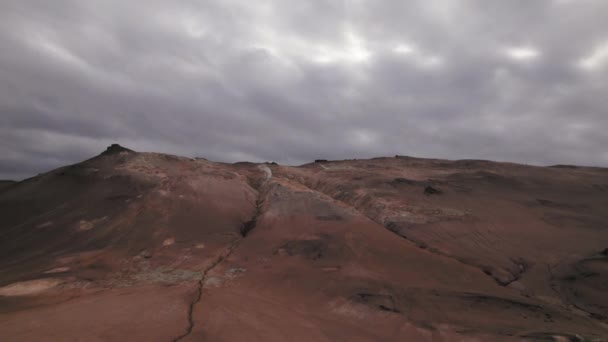 Drone sur le terrain du paysage thermique de l'Islande — Video