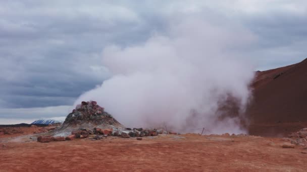 Ventilação Geotérmica a Vapor em Terreno Islandês — Vídeo de Stock