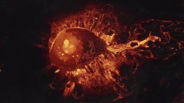 Reykjanes Yarımadası, İzlanda 'daki Fagradalsfall Volkanından Patlayan Lavlar