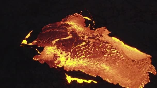 Drone Over Lava Flow From Erupting Volcán Fagradalsfjall — Vídeos de Stock