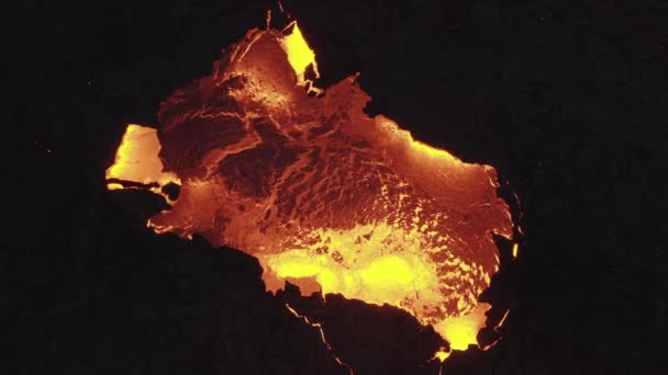 Drone Over Lava Flow From Erupting Volcán Fagradalsfjall — Vídeos de Stock